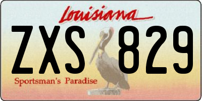 LA license plate ZXS829