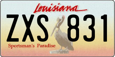 LA license plate ZXS831