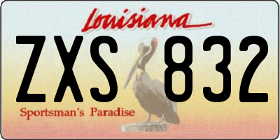 LA license plate ZXS832