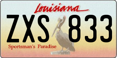 LA license plate ZXS833