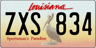 LA license plate ZXS834