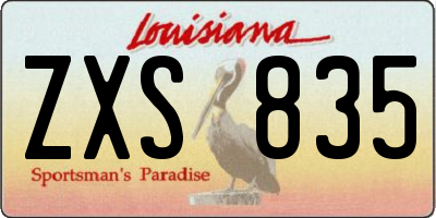 LA license plate ZXS835