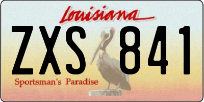 LA license plate ZXS841