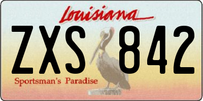 LA license plate ZXS842