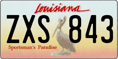 LA license plate ZXS843