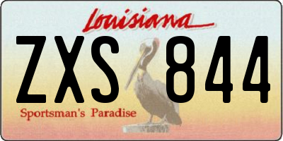 LA license plate ZXS844