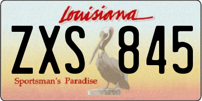 LA license plate ZXS845