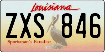 LA license plate ZXS846