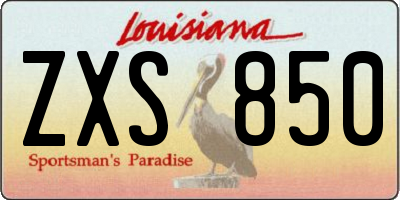 LA license plate ZXS850