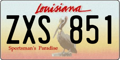 LA license plate ZXS851