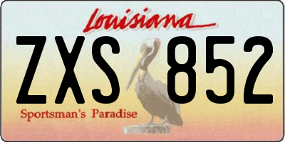 LA license plate ZXS852
