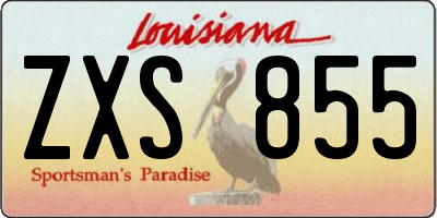 LA license plate ZXS855