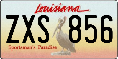 LA license plate ZXS856