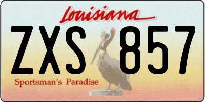 LA license plate ZXS857
