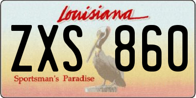 LA license plate ZXS860