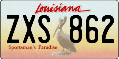 LA license plate ZXS862