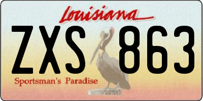 LA license plate ZXS863