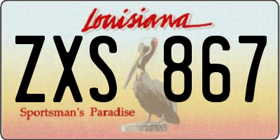 LA license plate ZXS867