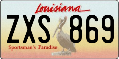 LA license plate ZXS869
