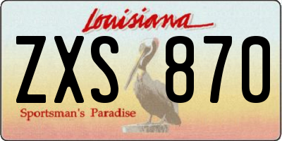 LA license plate ZXS870