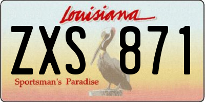 LA license plate ZXS871