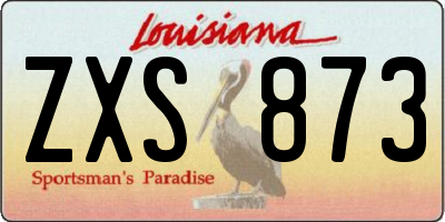 LA license plate ZXS873