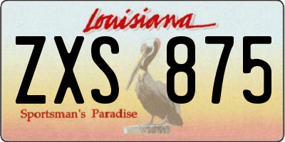 LA license plate ZXS875