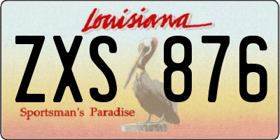 LA license plate ZXS876