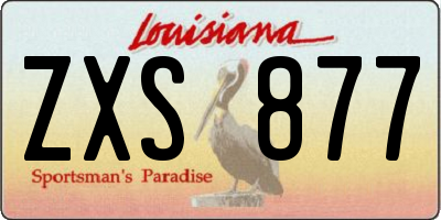 LA license plate ZXS877