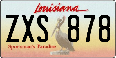 LA license plate ZXS878