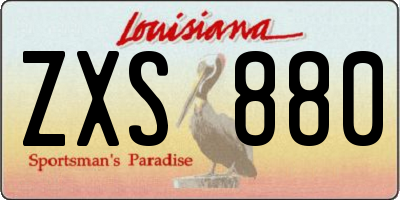 LA license plate ZXS880