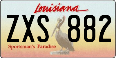 LA license plate ZXS882