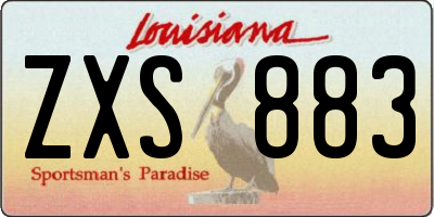 LA license plate ZXS883