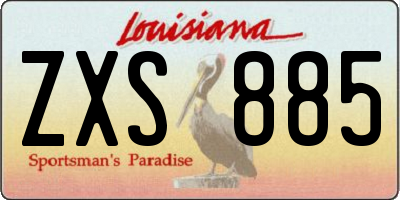 LA license plate ZXS885