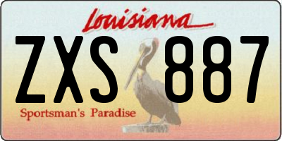 LA license plate ZXS887