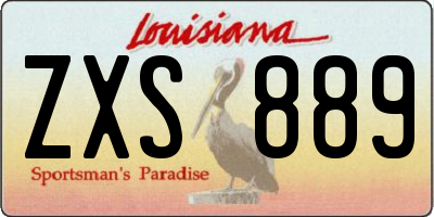 LA license plate ZXS889