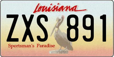 LA license plate ZXS891