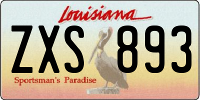 LA license plate ZXS893