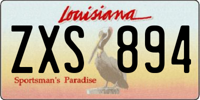 LA license plate ZXS894