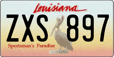 LA license plate ZXS897