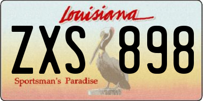 LA license plate ZXS898