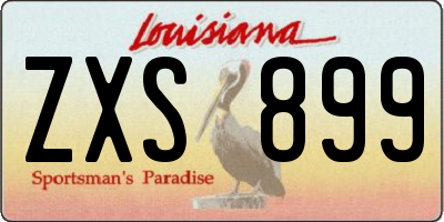 LA license plate ZXS899