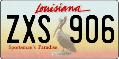 LA license plate ZXS906