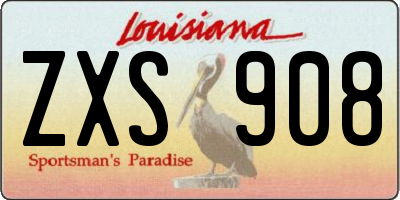 LA license plate ZXS908