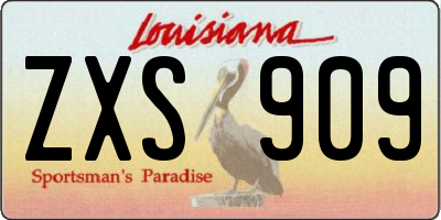 LA license plate ZXS909