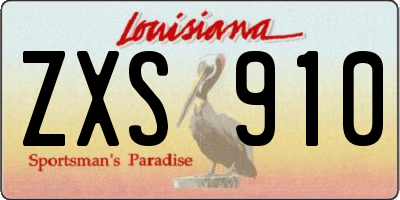 LA license plate ZXS910