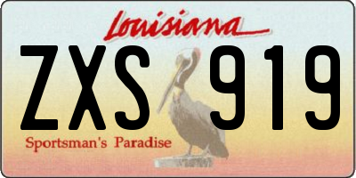 LA license plate ZXS919