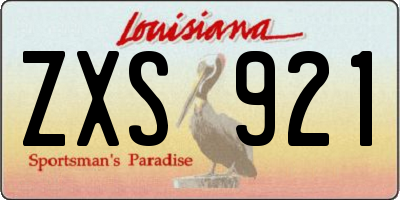 LA license plate ZXS921