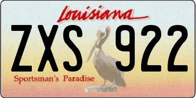 LA license plate ZXS922