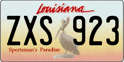 LA license plate ZXS923